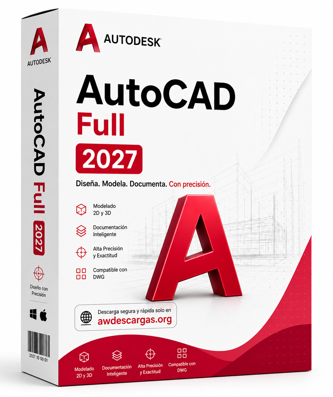 Autodesk AutoCAD Full 2027 en Español e inglés